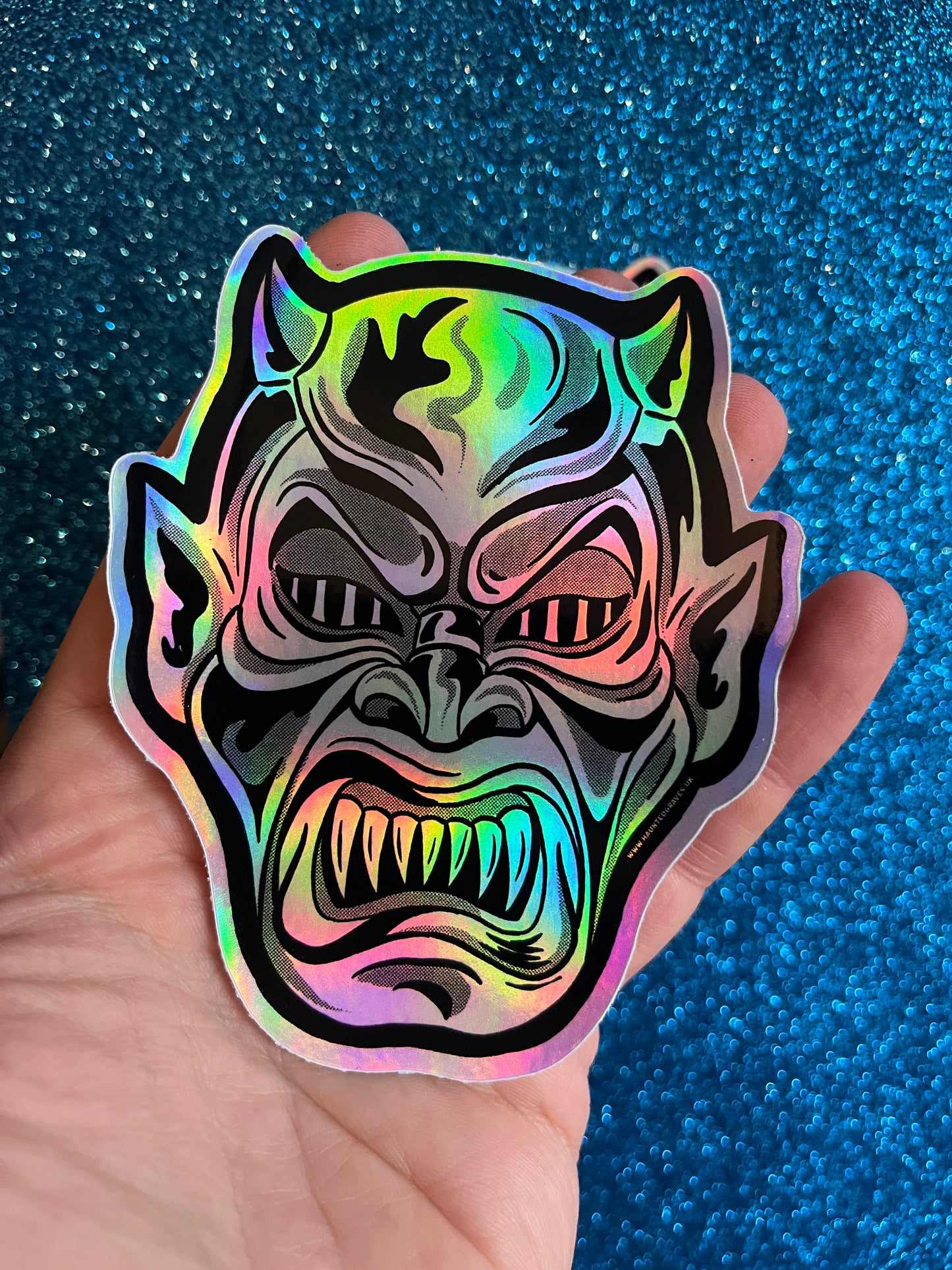 DEMONS MASK HORROR MOVIE STICKER
